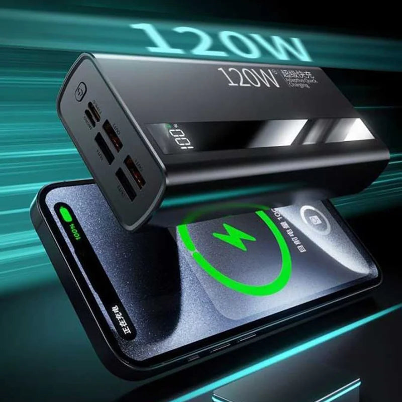 VIVO 1000000mAh Large Capacity Power Bank Digital Display 120W Fast Charging Outdoor Power Supply For Xiaomi Huawei iPhone 2026 Car Mobile World
