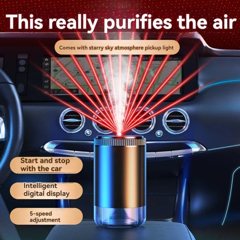Smart Car Air Freshener Rechargeable Aroma Diffuser 5 Levels of Adjustable Intelligent  Diffuser Pickup Light Starry Sky Summit CM World