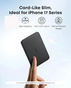 Anker Nano Power Bank, Ultra-Slim 5,000mAh Wireless Charging Battery,Portable Charger, for iPhone Air/17/16 Car Mobile World