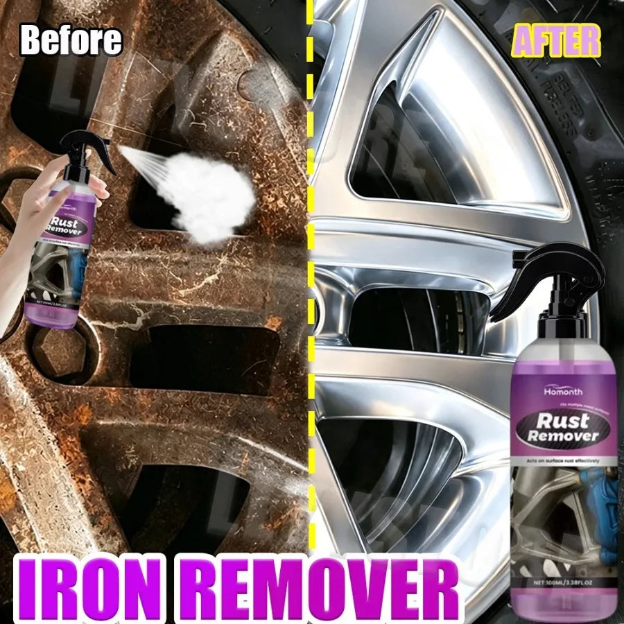 Automotive Exterior Rust Remover Spray Remove Iron Dust Residue Protect Car Paints Metal Part Anti-Corrosion Waterproof Agent