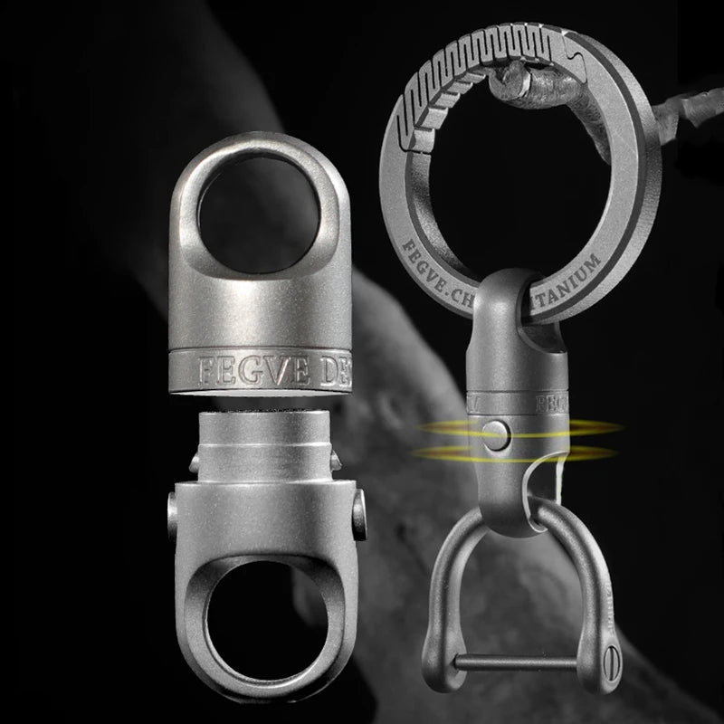 New Titanium Alloy Magnetic Suction Quick Release Keychain Key Ring Men Can Rotate 360° Car Key Chain Push Pull Buckle CM World