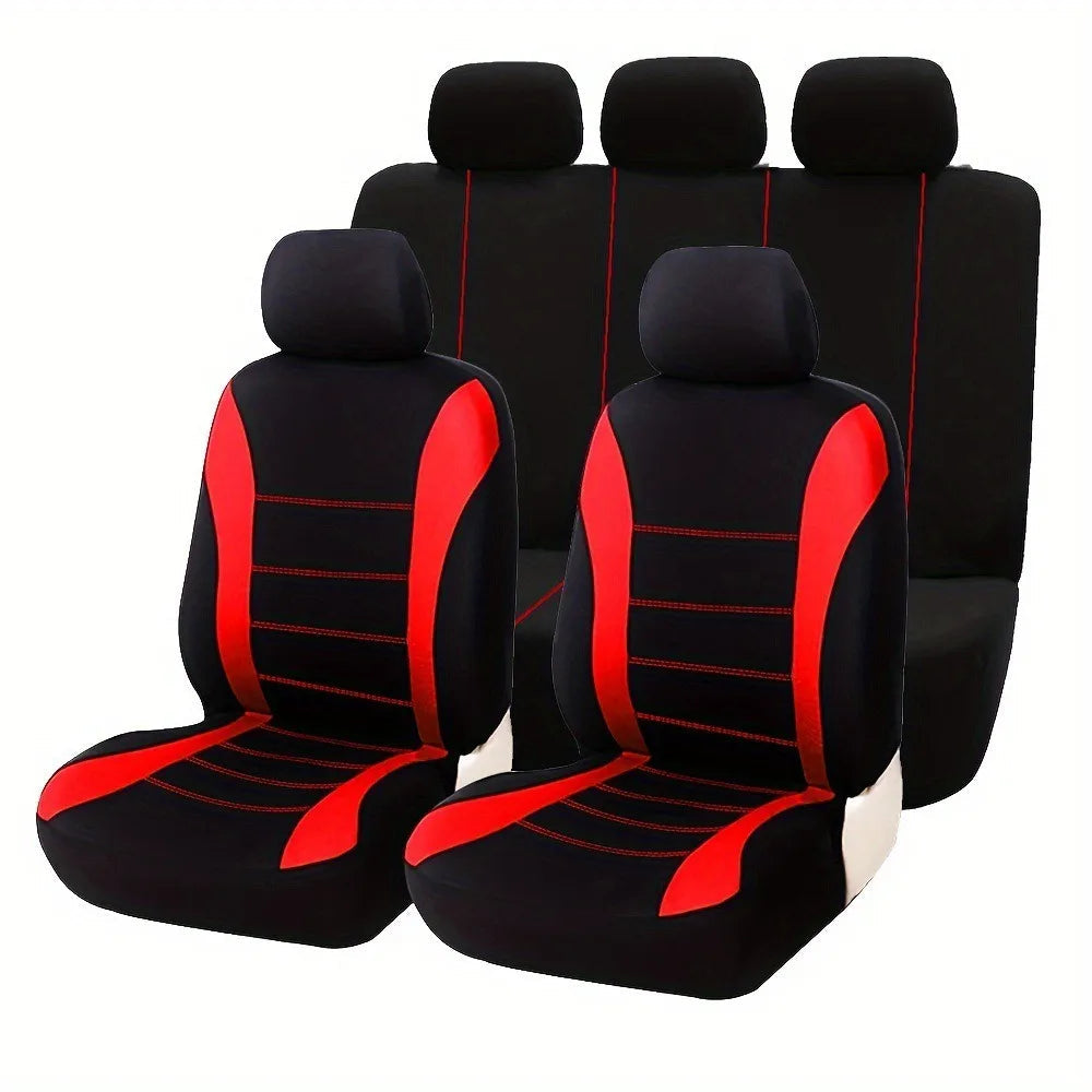 Universal Five-Seater Car Fabric Seat Covers with Stitching CM World