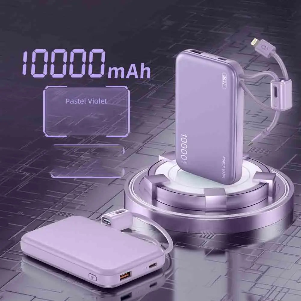 20000mAh Power Bank Built in cables 22.5W Fast Charging External Battery CCC 3C Power Bank for Samsung for iPhone