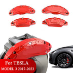 For Tesla Model 3 Brake Caliper Covers 2017 2018 2019 2020 2021 2022 2023 4pcs 18 19in wheel cover with Stickers(not fit 3 2024) CM World