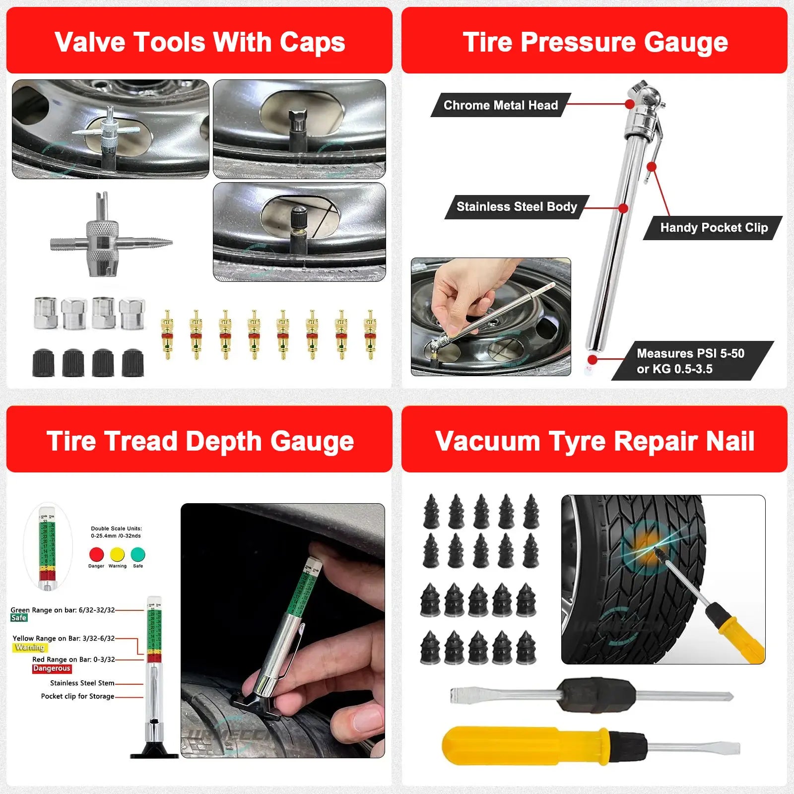 For Mach E Jack Pad with Tire Repair Tool Rubber Jack Puck for Ford Mustang 2024 2023 2022 2021 Tire Puncture Plug Needle Pliers CM World