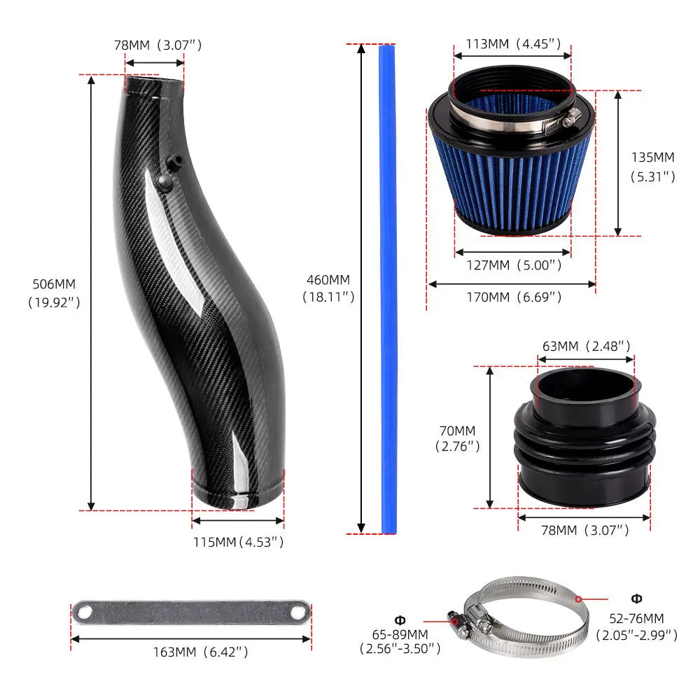 For Honda Civic 92-00 EK EG JDM Racing Car Air Intake Pipe Cold Air Intake Air Filter for Car CM World