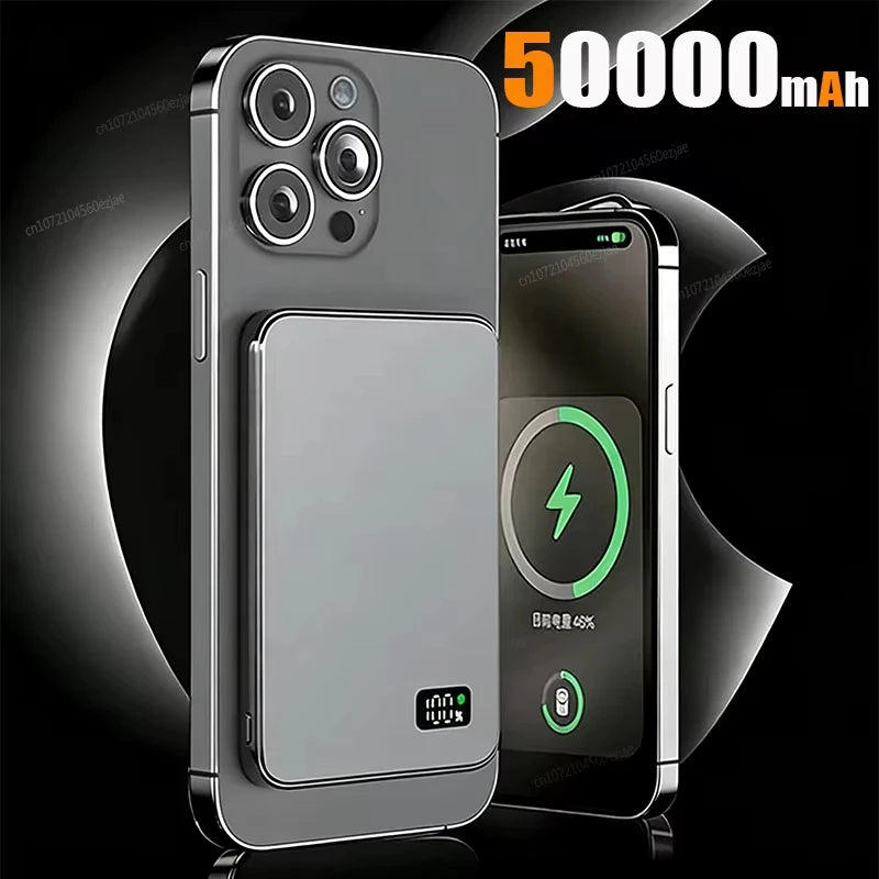 3 IN 1 Power Bank For MagSafe 50000mAh Slim Magnetic Wireless Power Bank 22.5W External Battery For iPhone Samsung 2026 Car Mobile World