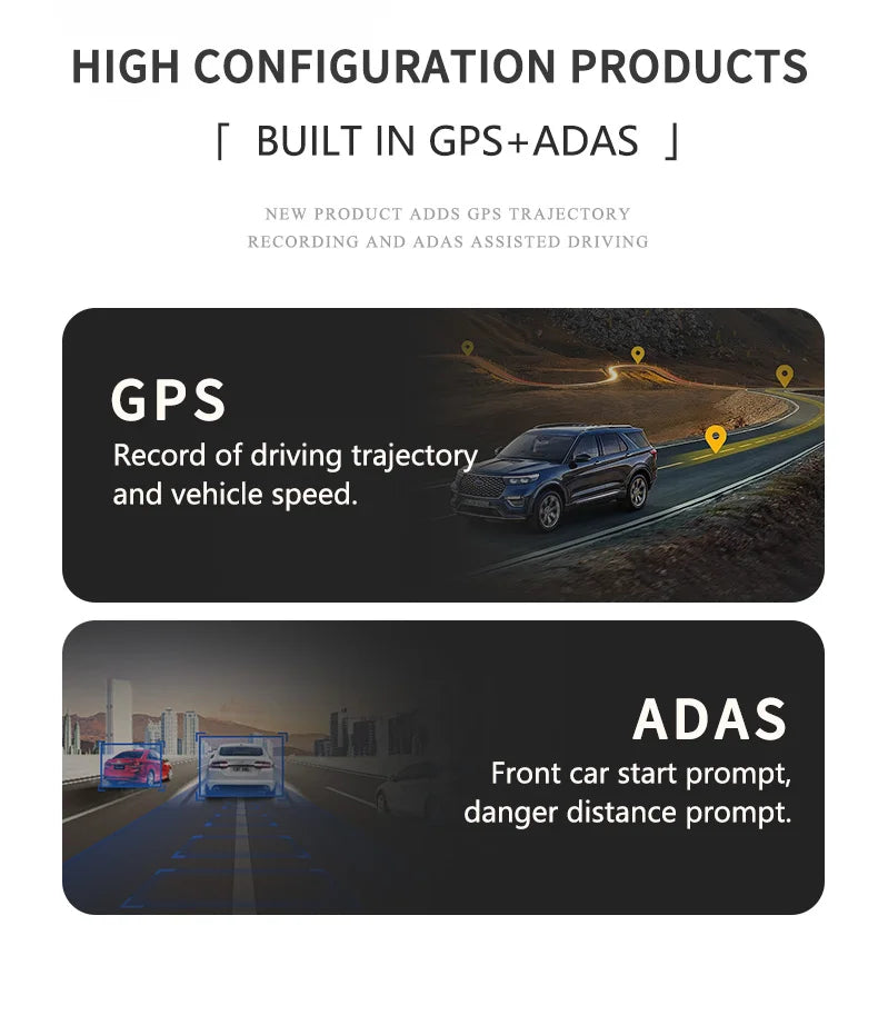 DT-NAVI  New 4K A3 Pro Cam 3 Channel Dash Cam Front 4K+Rear 1080P+Interior 1080P GPS WiFi 24H Parking Monitor Supercapacitor Car Mobile World