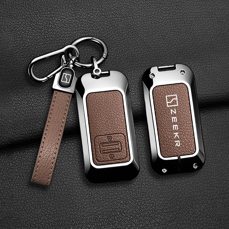 Zinc Alloy Protective Cover Box for Car Remote Control Keys, Suitable for Zeekr 001 9X 2026 Car Keychain Interior Accessories