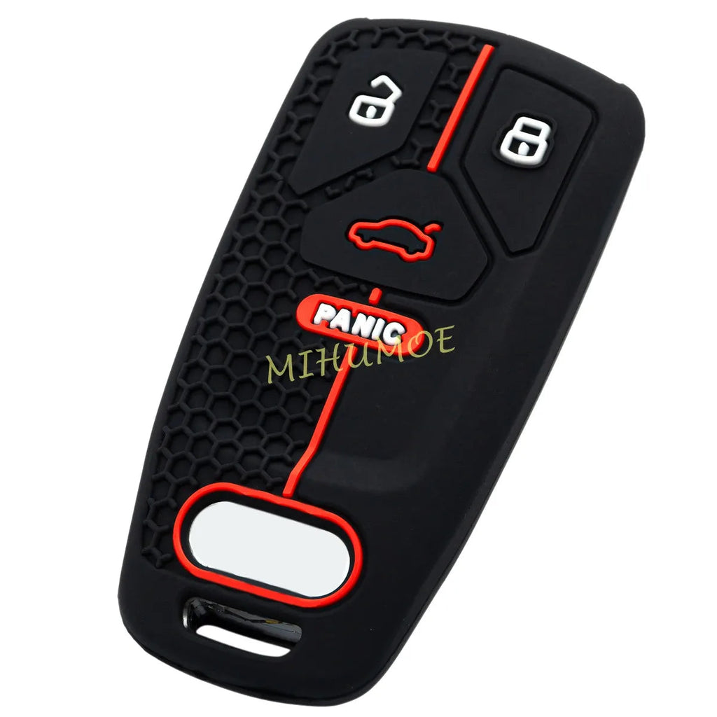 Remote 4 Buttons Key Case Keychain Shell Fob For Audi Q5 Q7 TT A4 B9 A5 S4 S5 SQ5 TT 2021 2022 2023 Silicone Key Holder Cover CM World