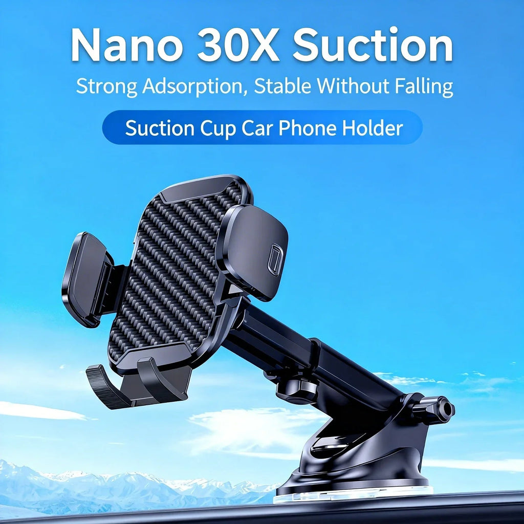 Cell Phone Holder Mount Car, Windshield/Dashboard/Window Car Phone Bracket, Suction Cup Phone Mount for Car Truck Compatible CM World
