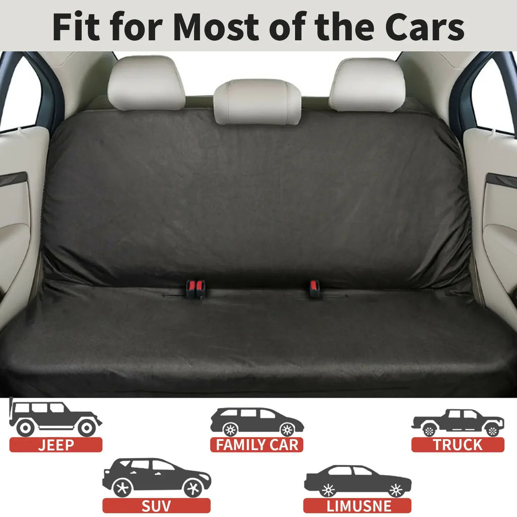 Black Heavy-Duty Waterproof Rear Seat Cover Universal Pet Dog Protector for Cars Back Seat Shield Resistant To Spills Scratches