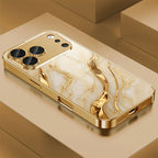 Marble wave pattern electroplated phone case suitable for iPhone 17 16 15 14 13 12 11 Pro/Max/Plus anti drop and shockproof