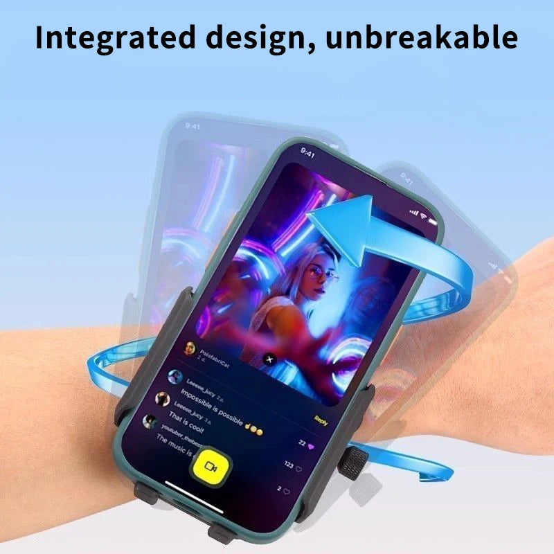 [E] Multi-function Phone Holder For Car 360 Rotation Wristband Mobile Support Universal Phone Stand For Sports Cycling Fitness