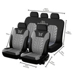 Car Seat Cover Full Set, Universal Butterfly Pattern Embroidery Auto Seat Cover Set CM World