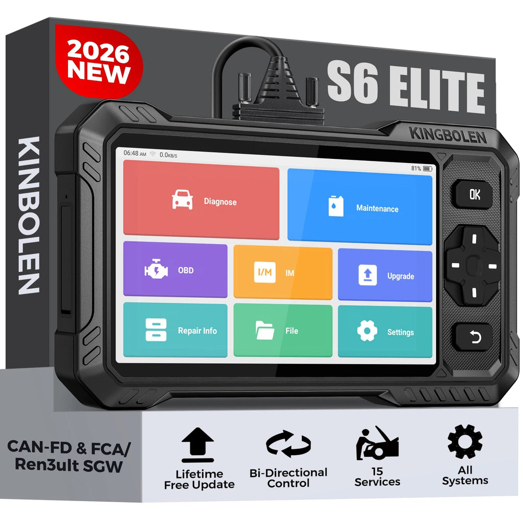 KINGBOLEN S6 ELite CAN FD All System OBD2 Scanner Bidirectional Test Car Diagnostic Tool TPMS AdBlue DPF 15 Reset Lifetime free Car Mobile World