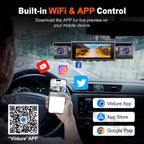 4CH Dash Cam FHD 1080P WiFi Video Recorder Car DVR 3Cam Night Vision Front left right Rear Black Box 24H Parking Loop Recording