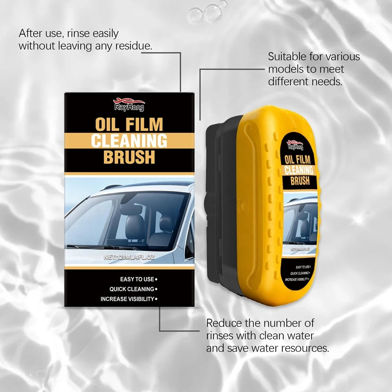 Portable Car Glass Cleaner Brush Effortlessly Remove Oil Film Water Marks and Dirt Keep Windshield Transparent for Safe Driving