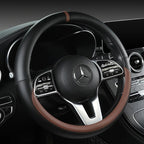 All-Nappa Leather Steering Wheel Cover Leather Steering Cover All-season Universal Breathable Car Handle Protective Case CM World