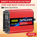 Pure Sine Wave Inverter 1000W-4000W DC 12V and 24V to AC 220V 50hz Power Inverter Charger  Adapter Universal Socket CM World