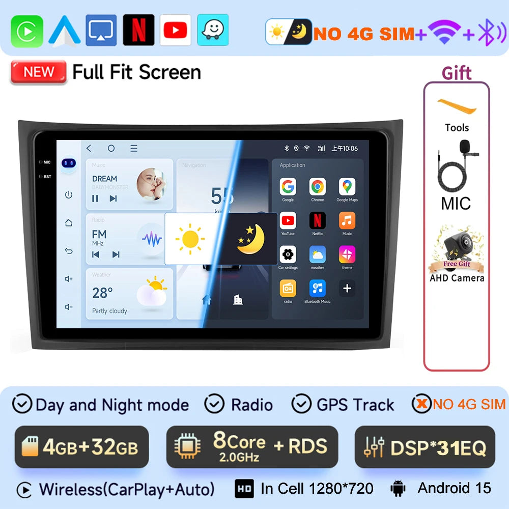 JIUYIN 10.1“ Car Radio Player For Volvo XC90 2004-2014 Android15 Multimedia Wireless CarPlay Audio Auto Video Stereo GPS Screen CM World