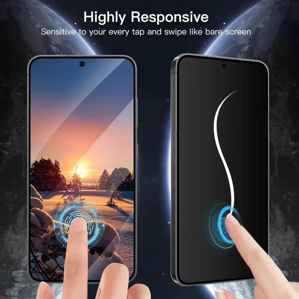 Anti-Spy Tempered Glass For Samsung Galaxy S26 S24 S25 Ultra Edge S23 S22 S21 Plus Fingerprint Unlock Privacy Screen Protector
