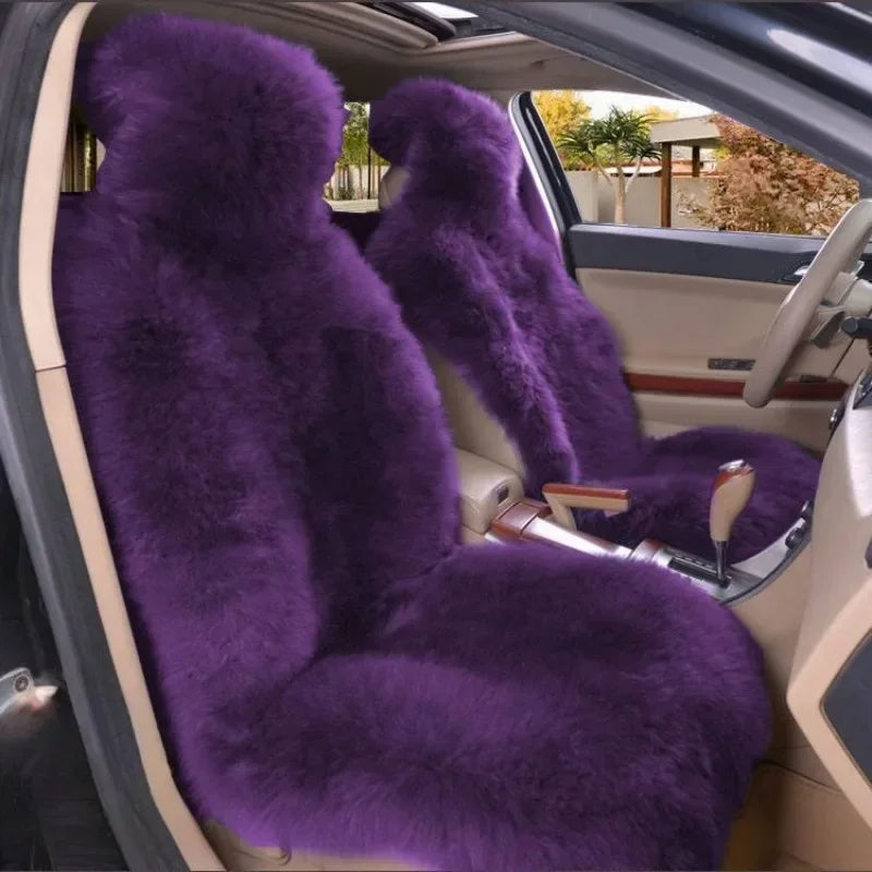 1PC Warm Plush Car Seat Cushion, Universal Long Wool Fur Car Front Seat Protect Cushion Mat, Car Seat Covers Auto Accessories