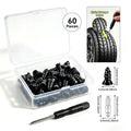 Universal Tubeless Tyre Repair Kit with Screwdriver Storage Box Rubber Nails for Car Truck Motorcycle Bike DIY Flat Fix