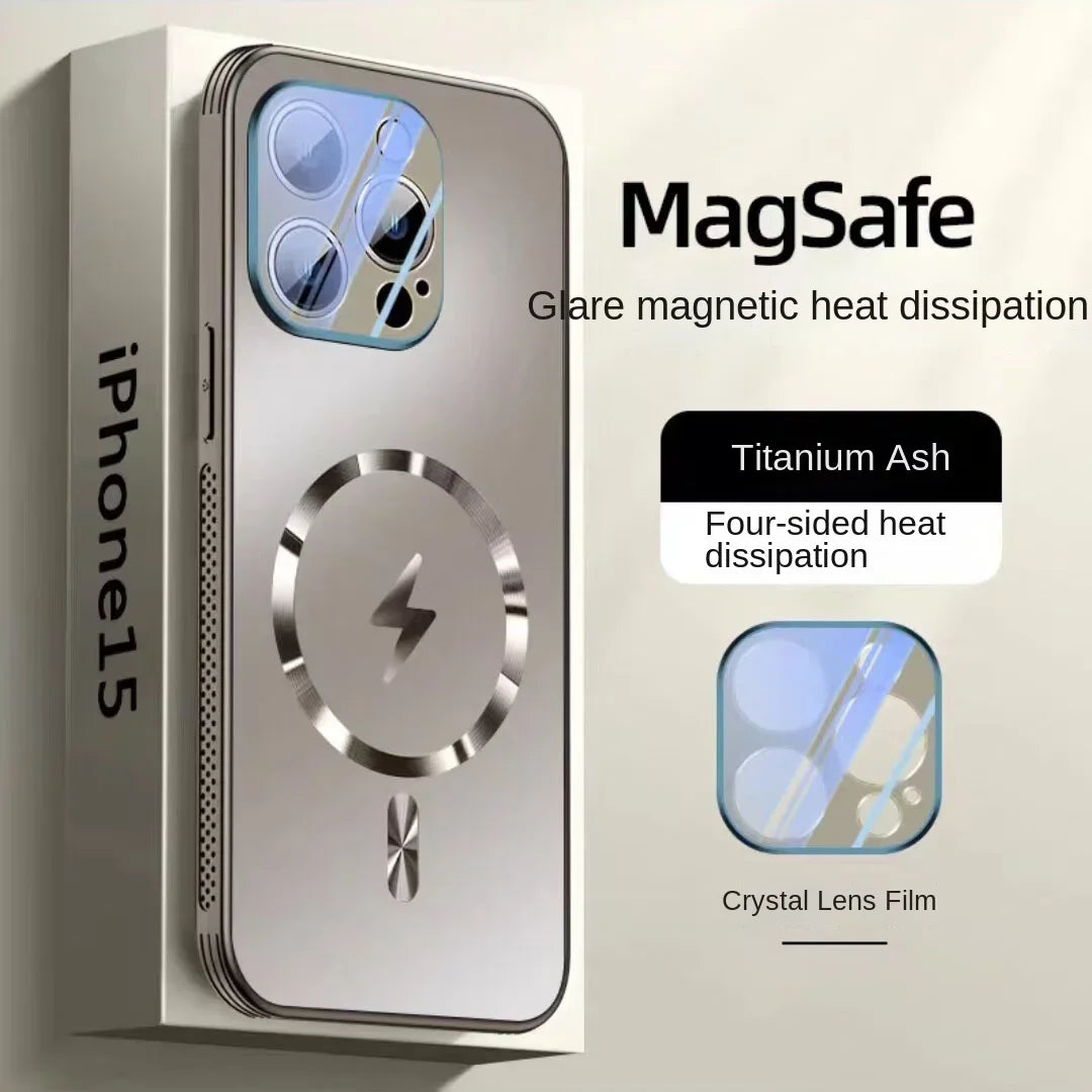 Magnetic iPhone Case with Heat Dissipation, Full Protection, Anti-drop for Apple 16, 15, 14, 13, Pro Max, New Car Mobile World
