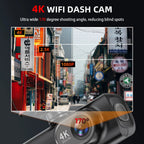 4K WIFI Dash Cam Mini CAR DVR Support Front and Rear Dual Lens 1080P Black Box Room Night Vision Camera Parking Monitor Car Mobile World