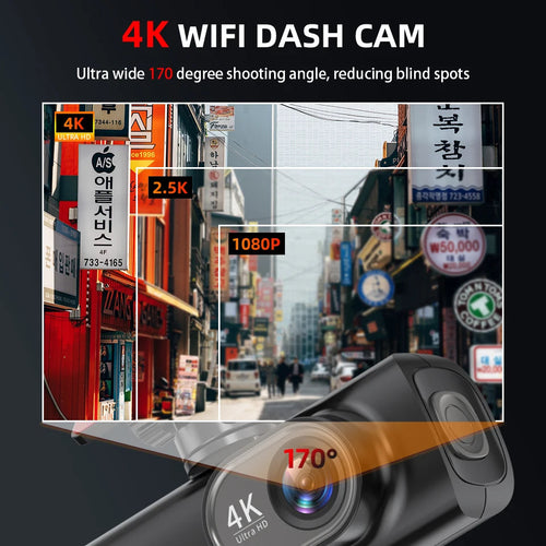 4K WIFI Dash Cam Mini CAR DVR Support Front and Rear Dual Lens 1080P Black Box Room Night Vision Camera Parking Monitor Car Mobile World