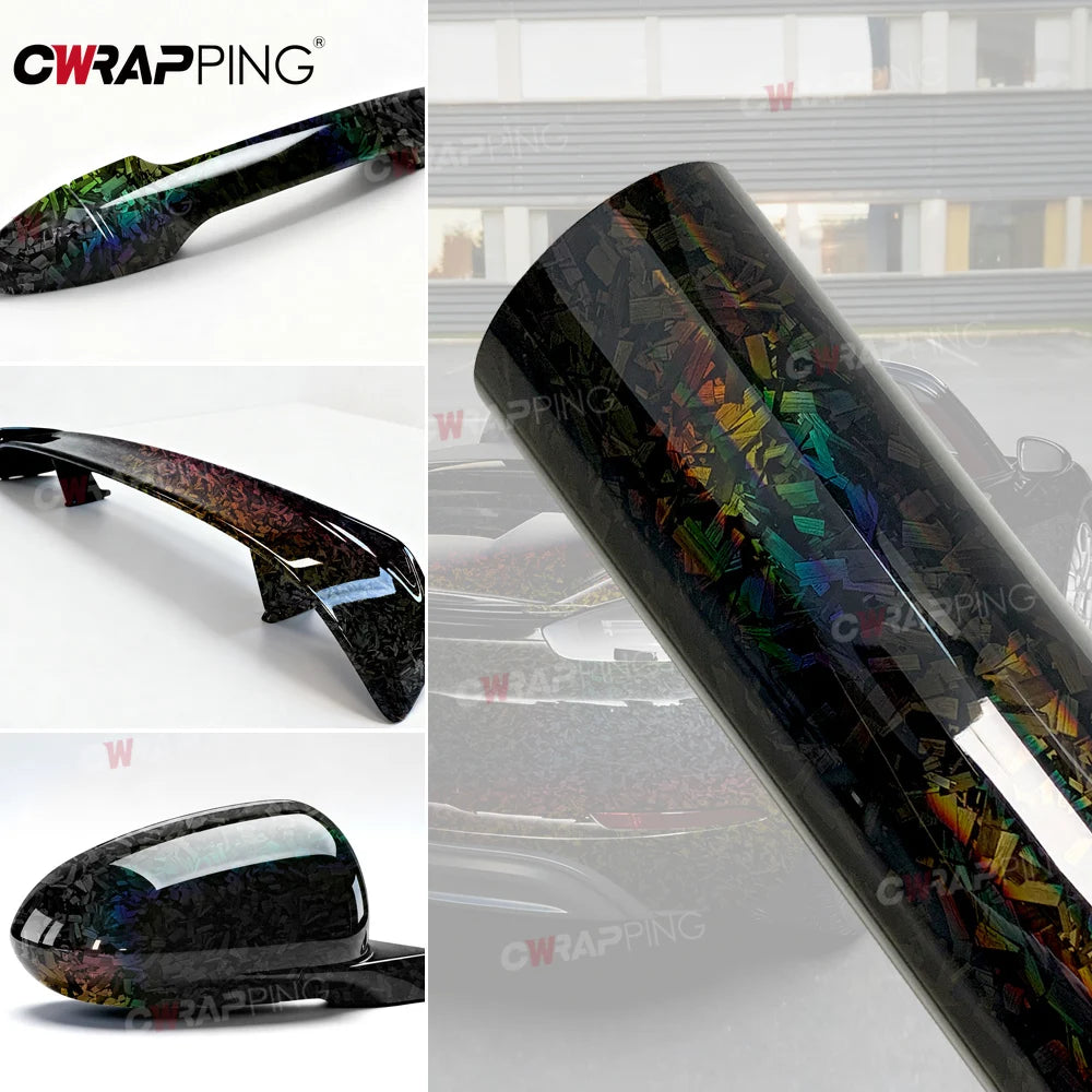 145cmx300cm Sticker for Car Wrapping Vinyl Paper for Car Carbon Fiber Roof Hood Black Exterior Styling Laser Universal Rainbow Car Mobile World