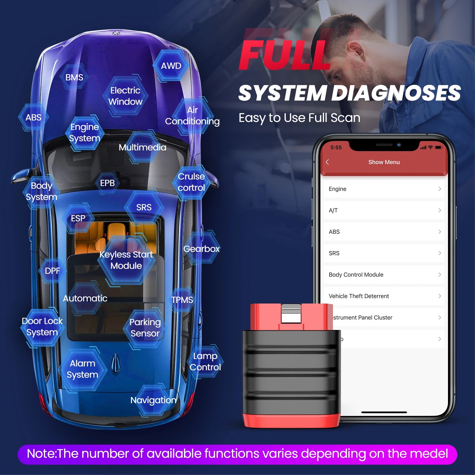THINKCAR Thinkdiag Mini Bluetooth OBD2 Scanner Diagnostic Tool Full-System Car Scanner Check Engine Light Fault Code Reader Tool Car Mobile World