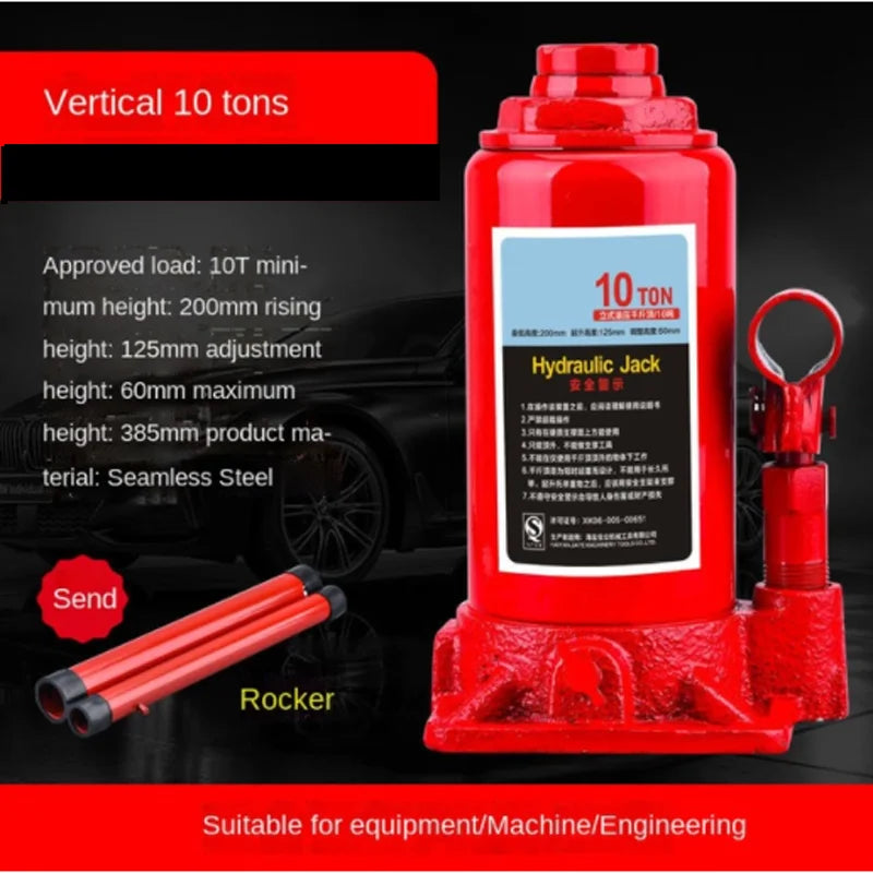 10t Vertical Hydraulic Jack Household Portable Hand-cranked Car Small Jack Automotive Repair Tools