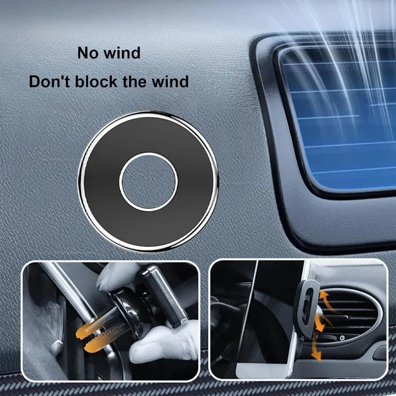 Round Car Mounted Magnetic Bracket , Easy To Stick, Not Fall Off, Compatible with All Smartphones CM World