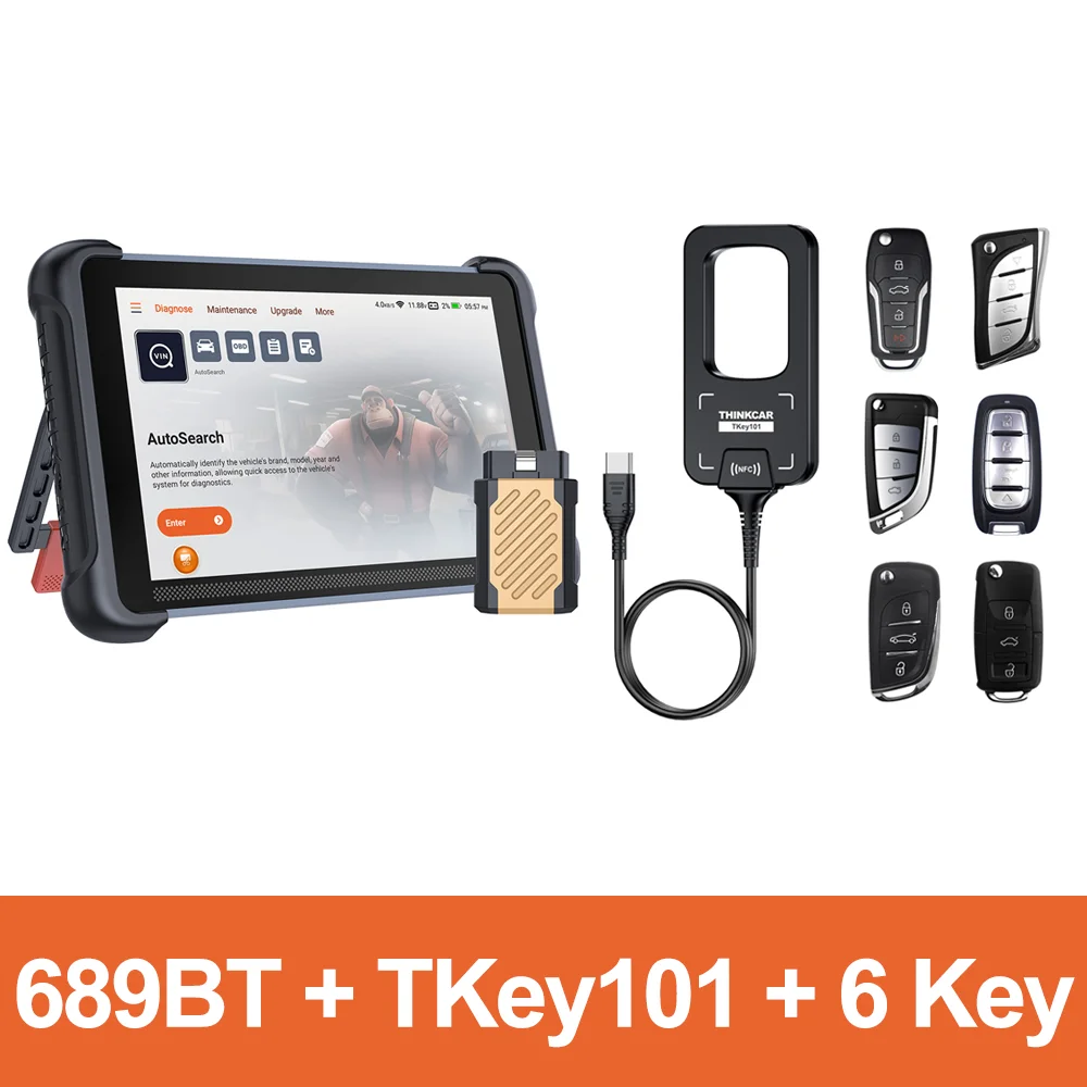 Global Version THINKSCAN 689BT Lifetime Free Auto OBD2 Scanner CANFD DOIP Full System Actuator Test 34 Reset Car Diagnostic Tool Car Mobile World
