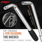 Hi-Spec 1/2'' L-TYPE Telescopic Tire Wrench Cr-v steel Socket Wrench Motorcycle tool Extendable Car Wheel Brace Wrench Hand Tool CM World