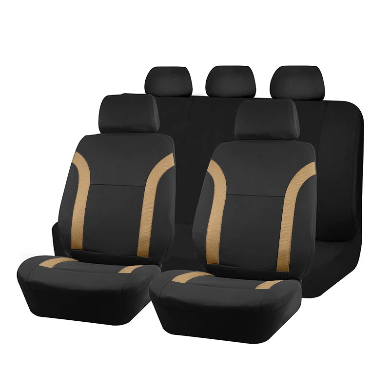 AUTO PLUS Sports Universal Polyester Car Seat Cover Set Fit Most Car Plain Fabric Bicolor Stylish Car Accessories Seat Protector CM World