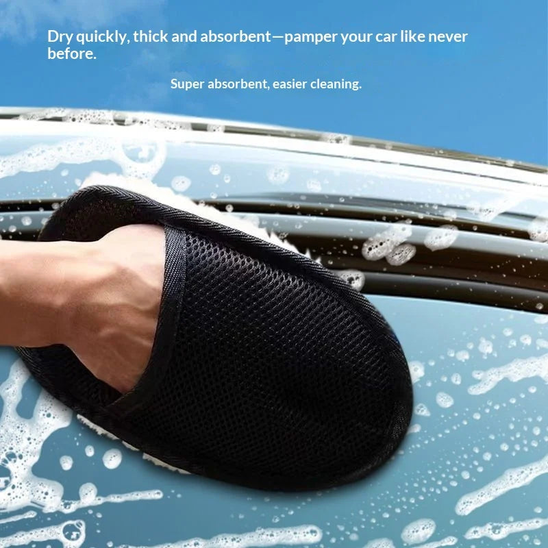 Thickened fleece gloves for car washing fleece cleaning gloves car maintenance waxing supplies cleaning tool gloves CM World