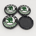 4pcs 56mm 65mm Green Black Chrome Car Wheel Center Caps for Skoda Rims Hubcaps Cover Emblem Badge Logo Auto Styling Accessories CM World