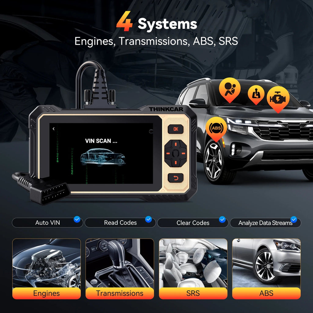 THINKCAR Thinkscan 662 Diagnostic Tools 4 System OBD2 Scanner Active Test 12 Resets Lifetime Free CANFD Auto Scan Tools Car Mobile World