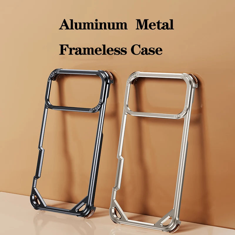 Eary for iPhone 17 Pro Max Air Phone Case Aluminum Alloy Metal Frameless Shell for Magsafe Minimalist Anti-Drop Protective Cover Car Mobile World
