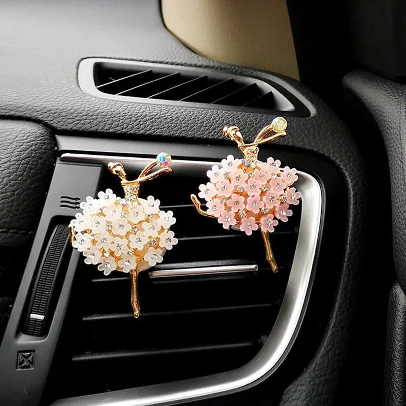 Car Fragrance Perfume Clip Diffuser Ballet Girl Car Air Freshener Auto Vent Scent Parfum Diffuser Diffuseur Voiture Car Purifier CM World