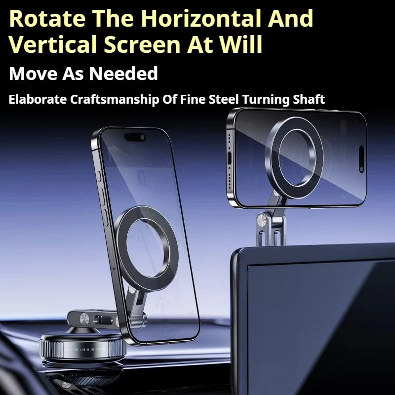 X53 Magnetic Phone Holder Rotating Folding Vacuum Suction Mag Stand For Car Navigation Gym Kitchen Streaming Bracket CM World