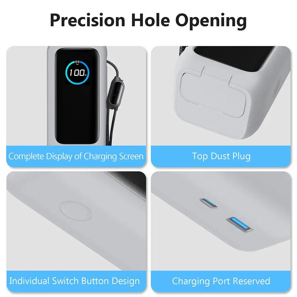 Silicone Case for Anker Zolo 25000mAh 165W Power Bank Protective Case TF/SIM Card PIN Storage Bag Portable Travel Carrying Case