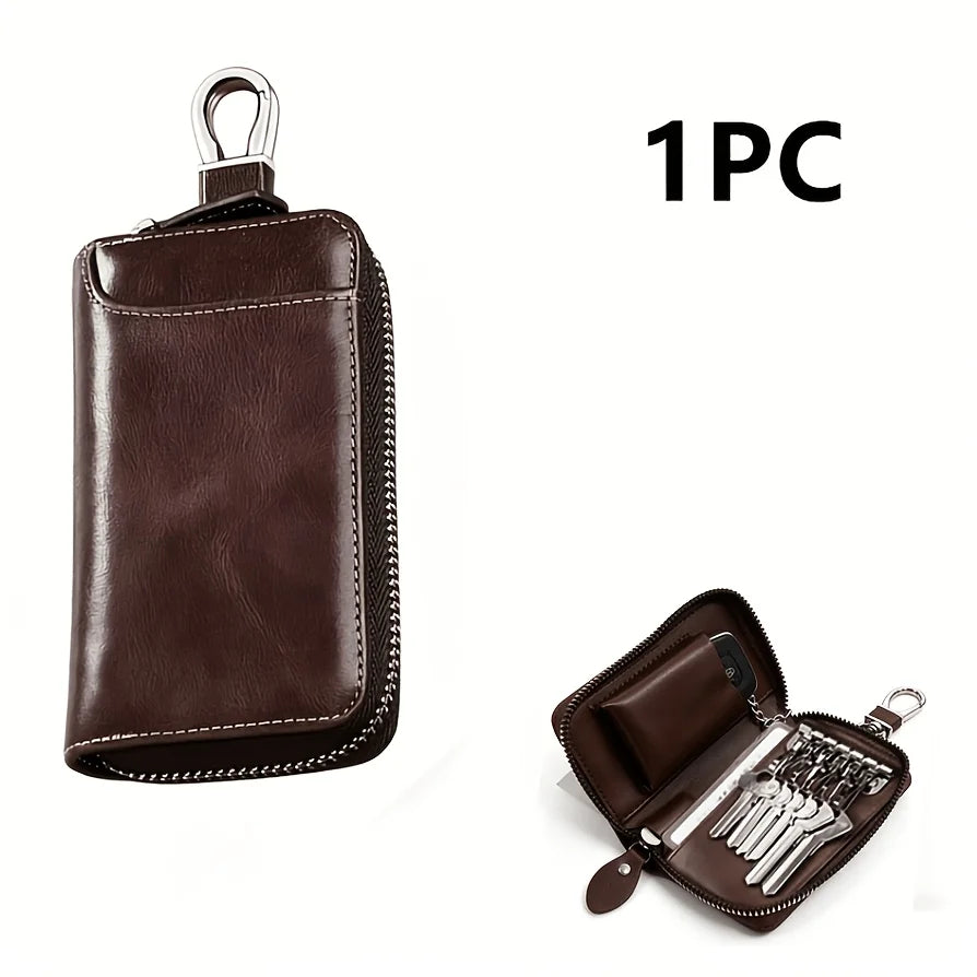 Genuine KeyChain Car Key Unisex Key Bag Multifunction Organizer Wallet Holder Smart Housekeeper Car Small Key Case Keys