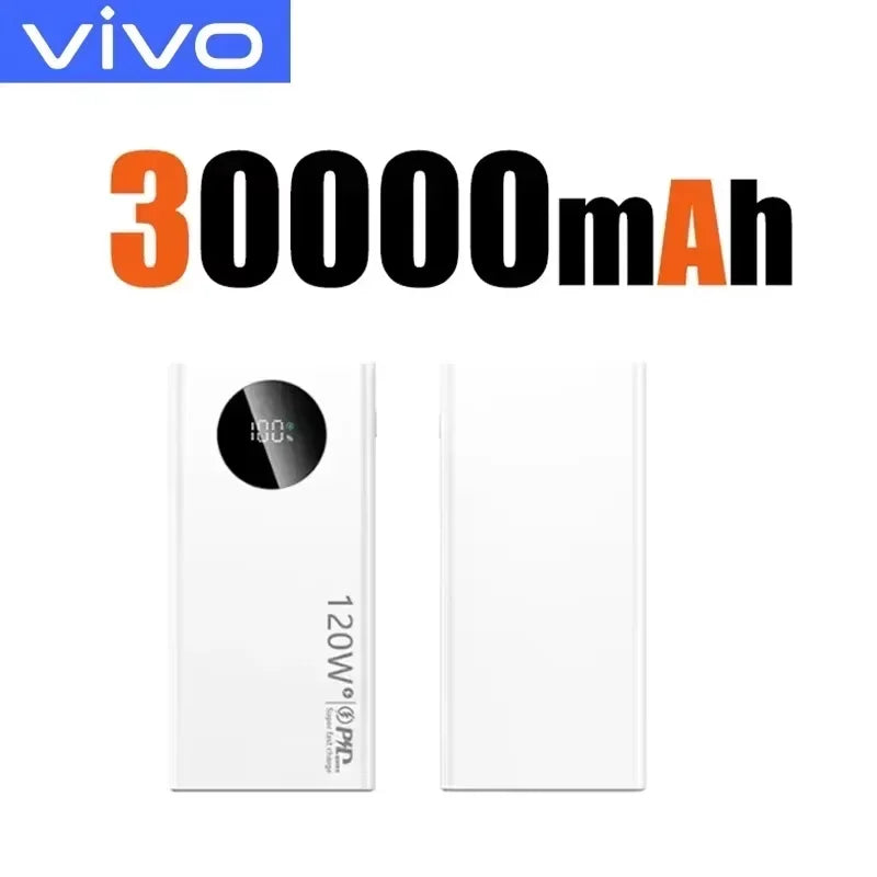VIVO 50000mAh Power Bank 120W Super Fast Charging Digital Display Type-C USB Portable Charger For iPhone Samsung Huawei 2026 New Car Mobile World