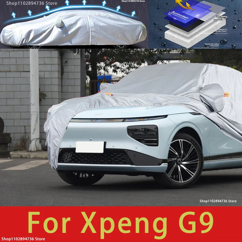 For Xpeng G9 Outdoor Protection Full Car Covers Snow Cover Sunshade Waterproof Dustproof Exterior Car Accessories Car Mobile World