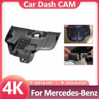 Dash Cam for Mercedes Benz E Class W213 S213 C238 Facelift 2020~2023, 4K Car DVR Video Recorder Control by APP, Dashcam 2160P