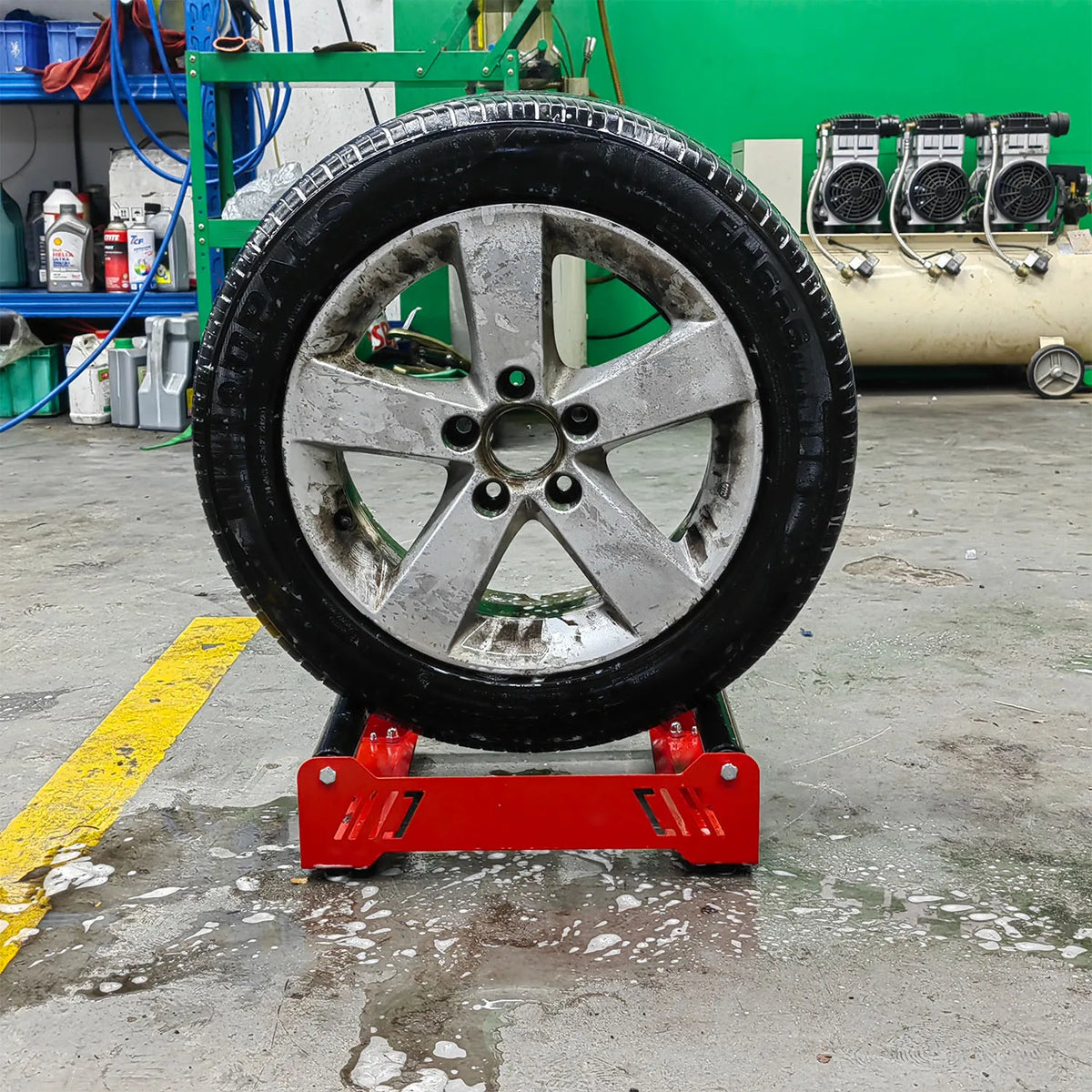 Tire Washing Rack Roller Tire Washing Rack Roller Support Placement Bracket Car Wash Beauty Repair Workshop